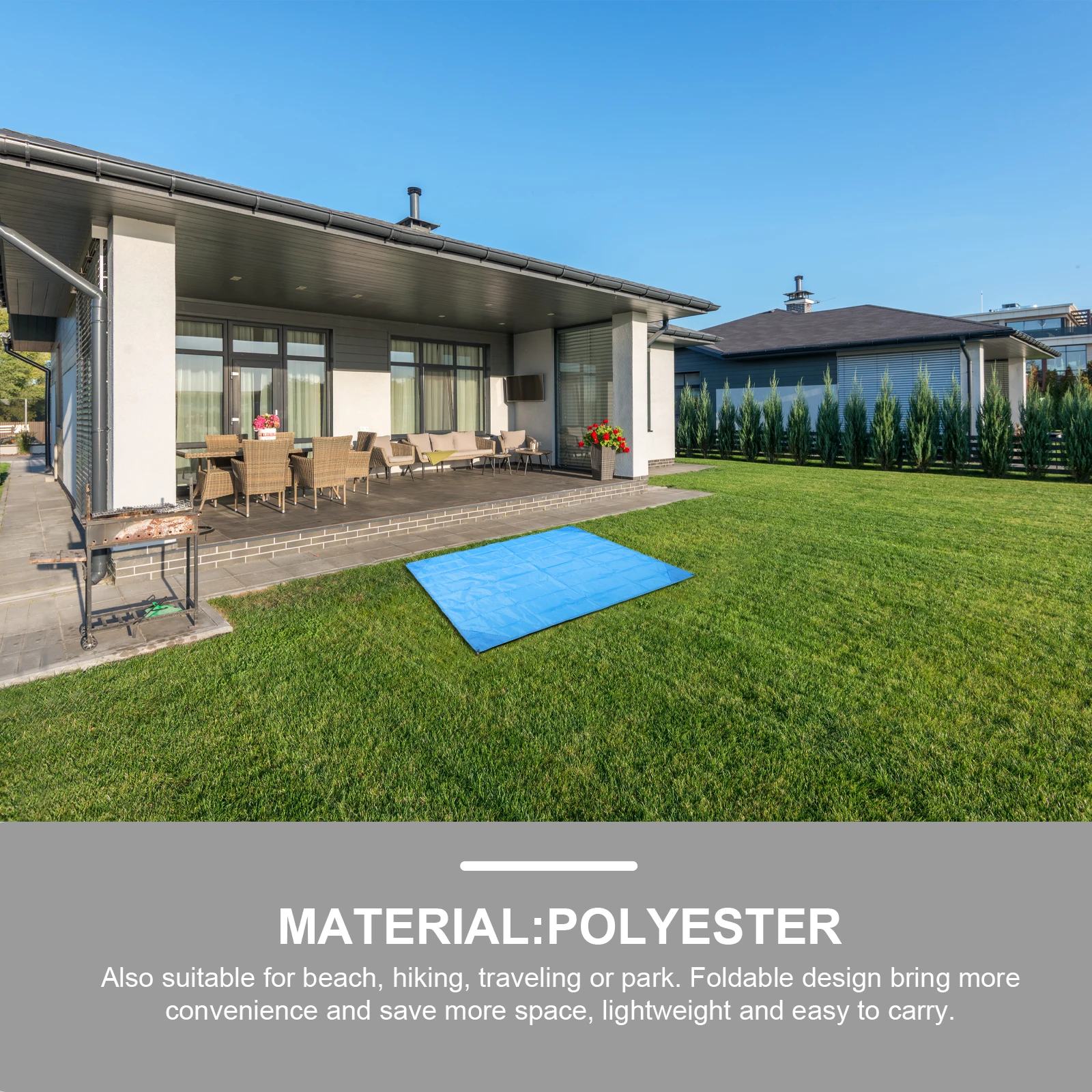 

Waterproof Portable Picnic Foldable Beach Camping Comfortable Wear-Resistant Grass Mat For Outdoor Use Lightweight Durable Lawn