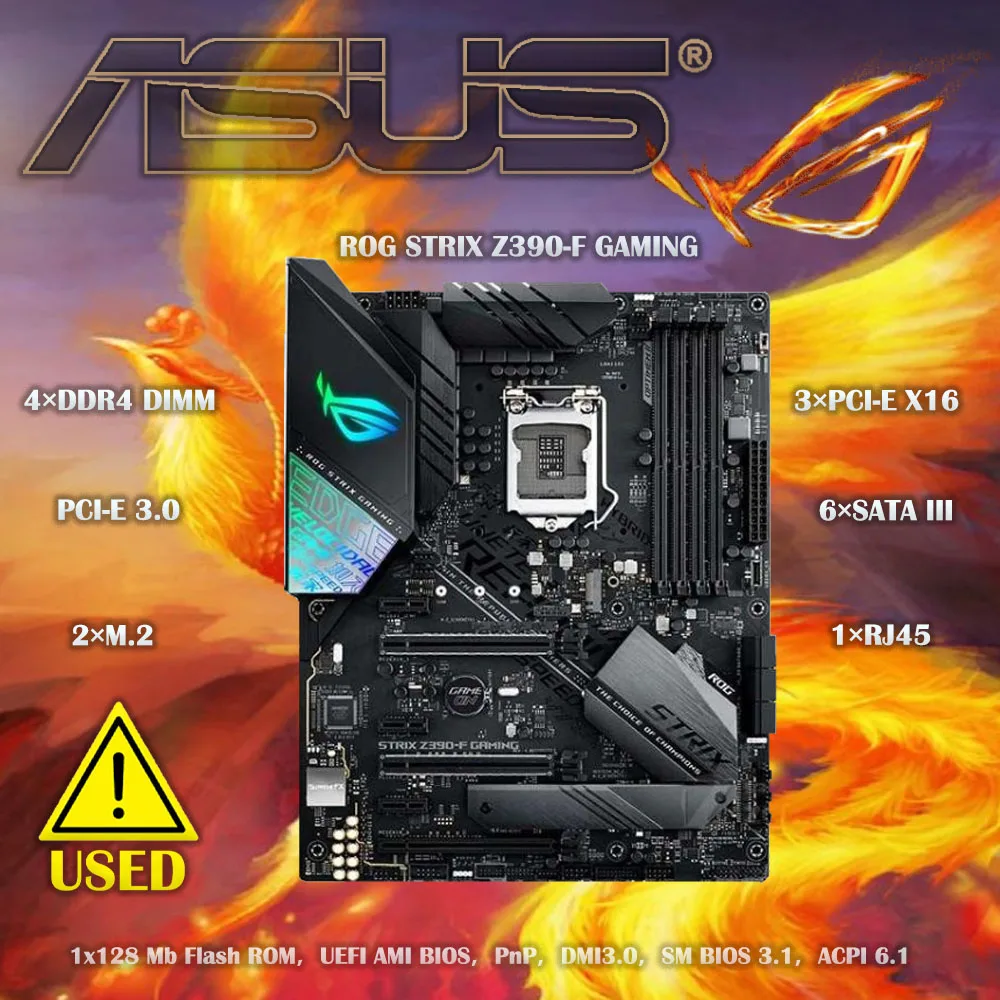 Asus LGA 1151 ROG STRIX Z390-F GAMING Motherboard DDR4 Intel 8th 9th-Gen i9 i7 i5 i3 128GB RGB CrossFireX