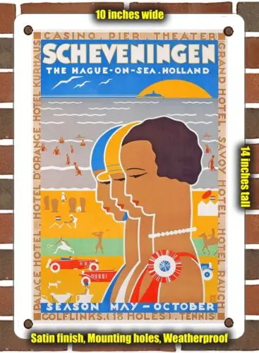 METAL SIGN - 1920 Scheveningen The Hague on Sea Holland - 10x14 Inches