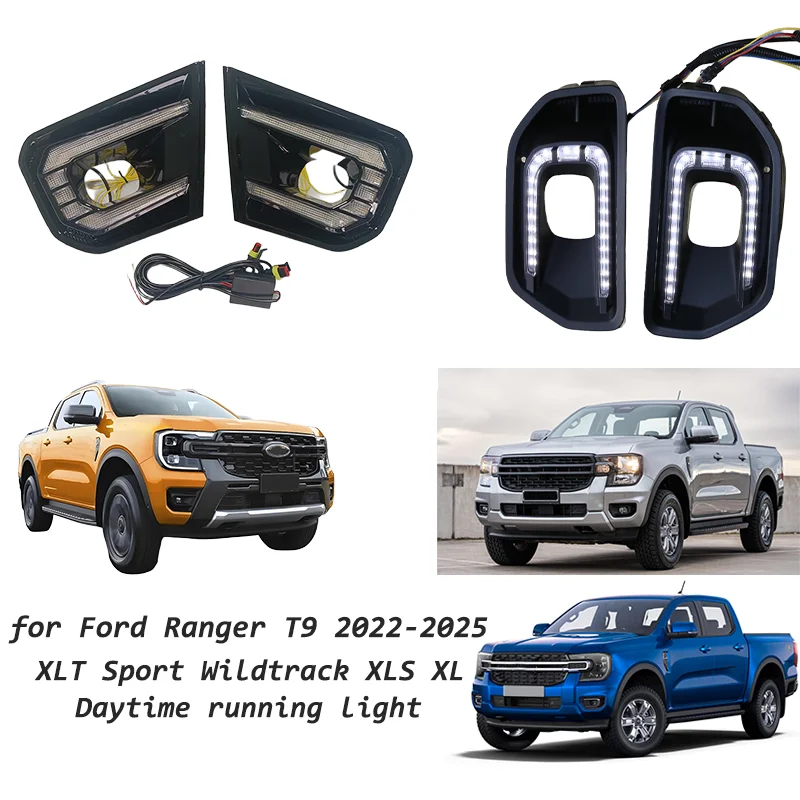 

Для Ford Ranger 2022 2025 XLT Sport Wildtrack XLS XL светодиодные дневные ходовые огни автомобиля передний бампер дневные огни декоративные