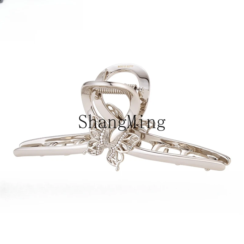 

ZYH Secret Series Gold-plated Hair Grab Clip Women's Light Luxury Elegant Pearl Premium Shark Clip
