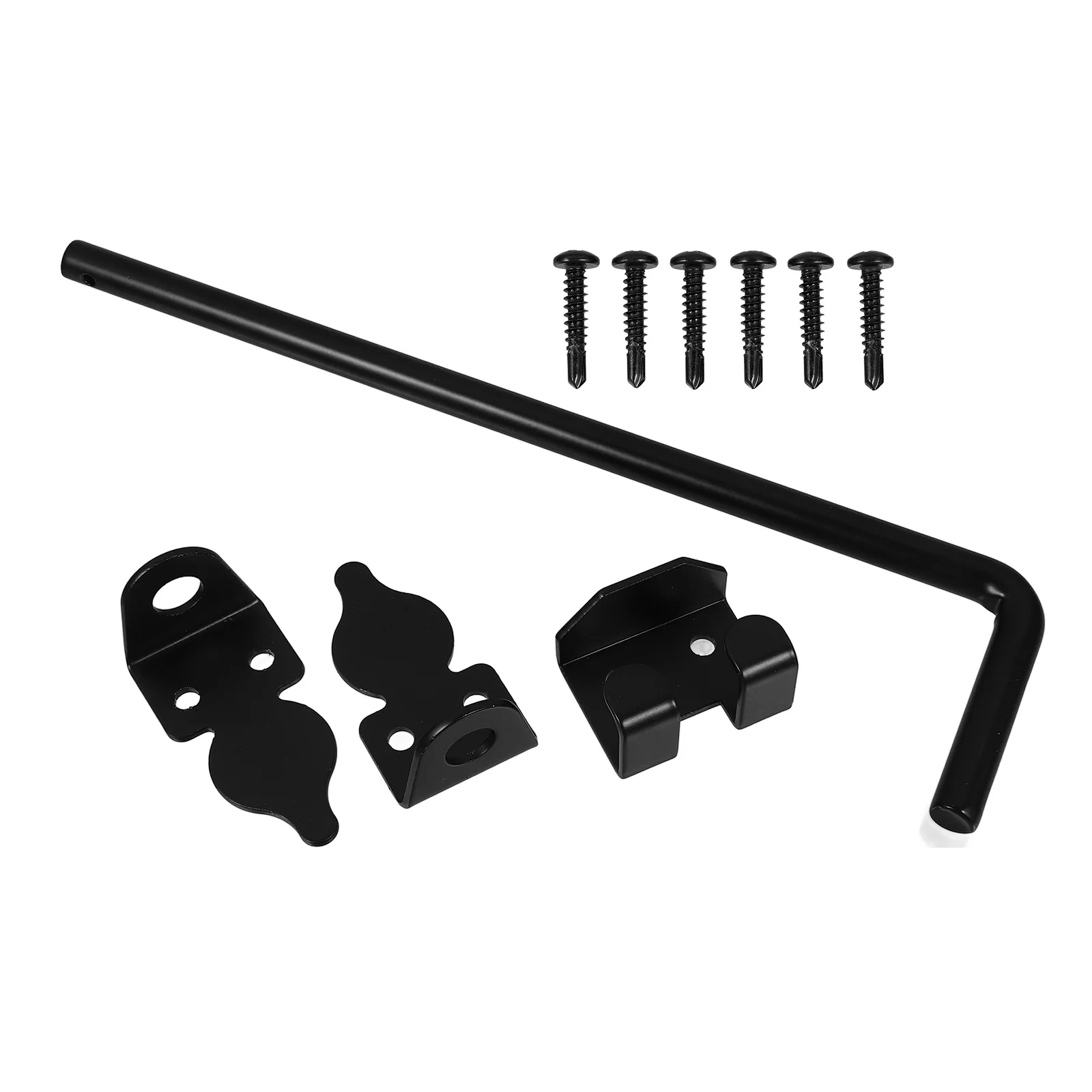 

Black Metal Door Latch Cane Bolt Heavy Duty Drop Rod for Wood Gates Fences Adjustable Gate Hardware Wooden Door Security Durable