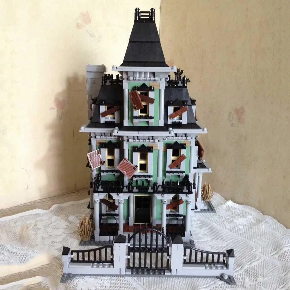 2141 elementów Monster Fighters 3-poziomowy Nawiedzony Dom Duchy Dom Wampirzy Biuro 16007 Klocki Kompatybilne z Modelami