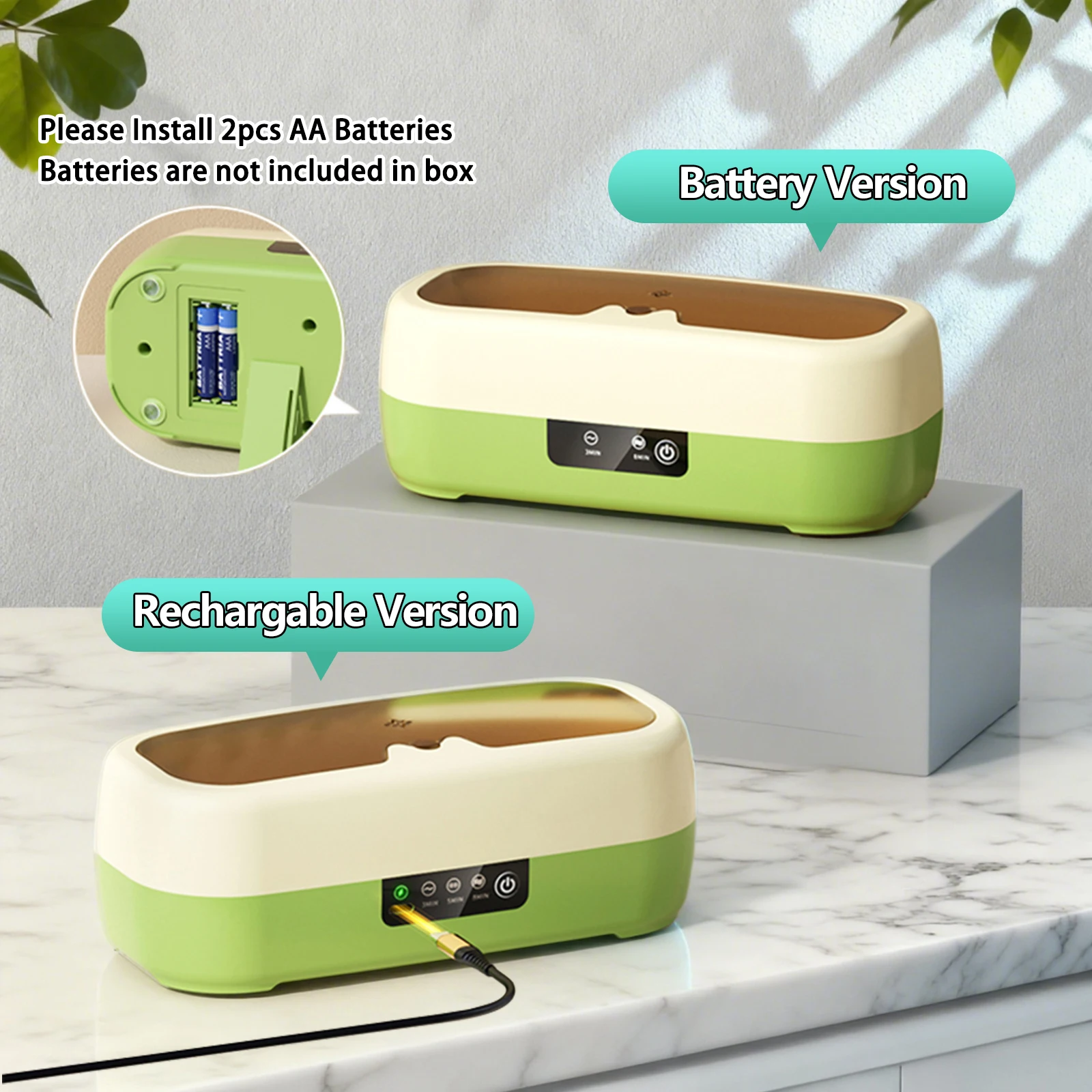 고주파 진동 클리너 스마트 타이밍 3가지 청소 모드 보석/젖꼭지/화장 도구/안경에 적합