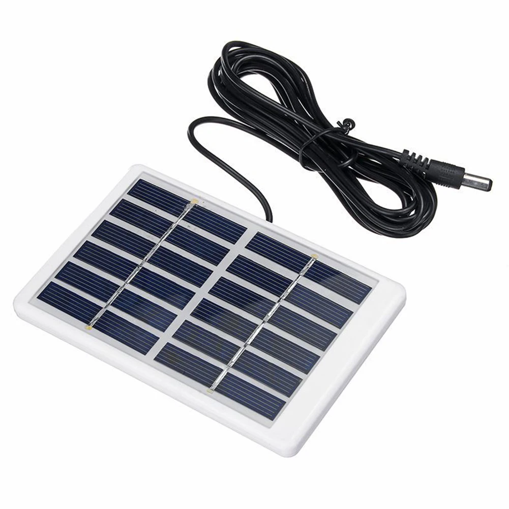 Compact Solar Panel 5W 6V Solar Panel 3-meter DC Cable Efficient Charging Multiple Charging Options Polycrystalline Silicon