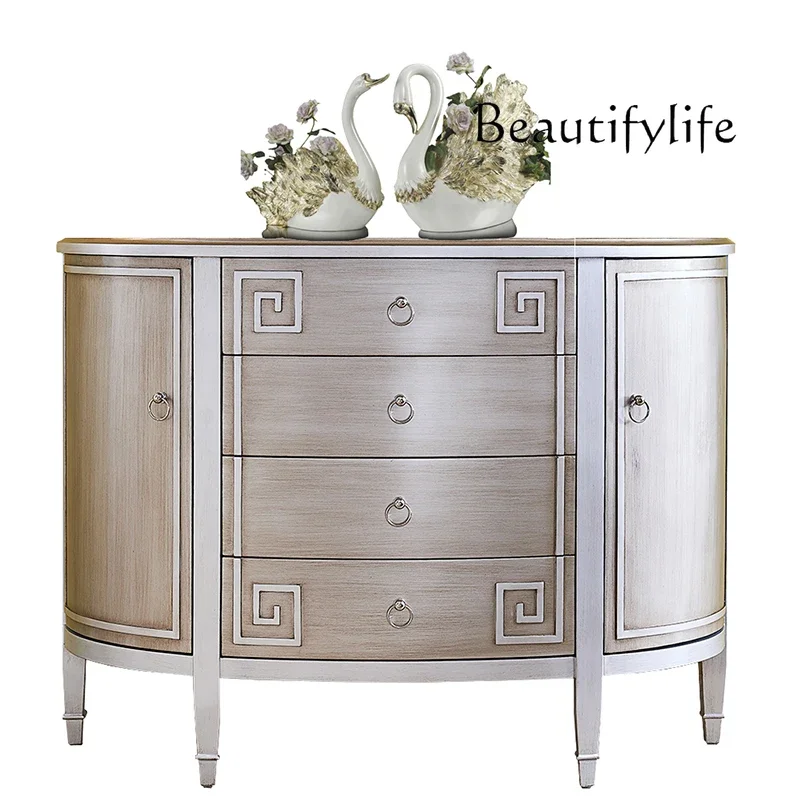 خزانة مدخل على الطراز الأمريكي الكلاسيكي، خزانة جانبية منزلية من الخشب الصلب والبساطة