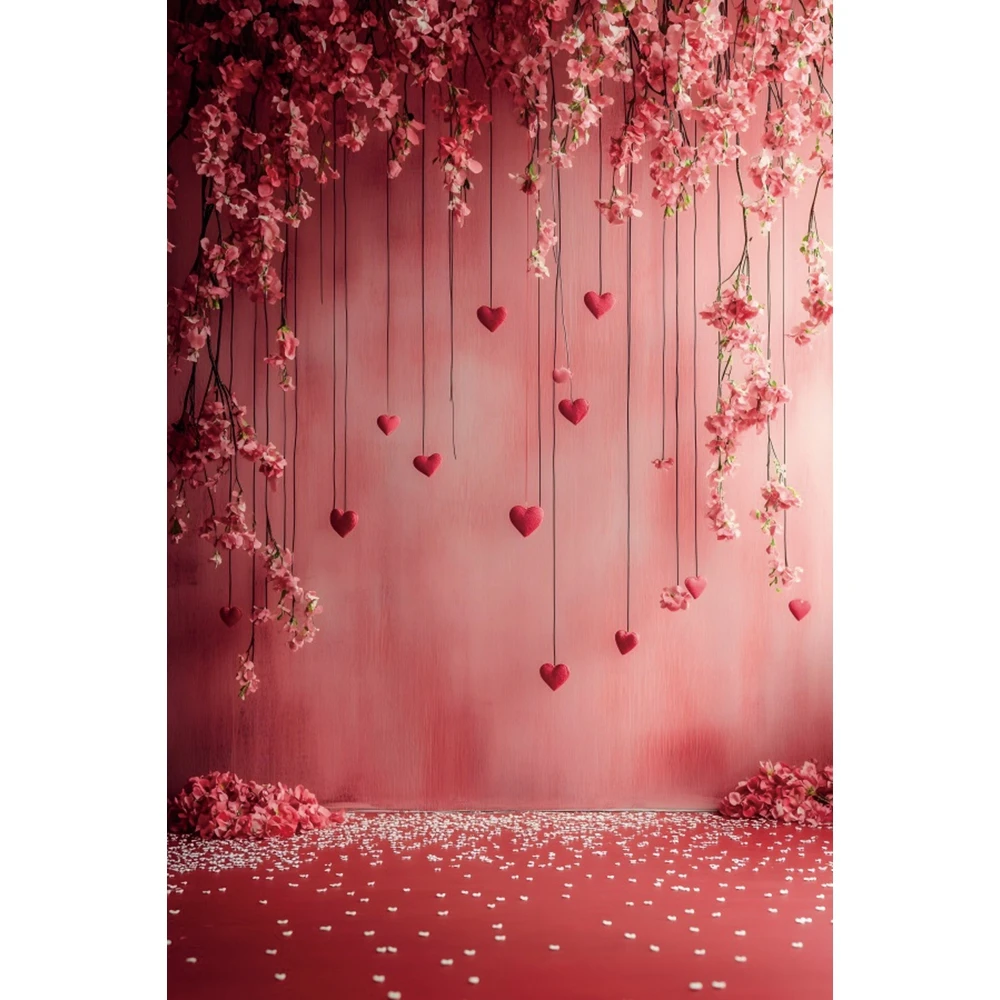 14 فبراير عيد الحب خلفية الزهور الحب القلب بالونات الحلو زوجين صورة الزفاف التصوير خلفية استوديو الصور