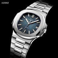 LGXIGE Top Brand Luxury Men Automatic Mechanical Sports Watches Male Military Steel Luminous Hand AAA Wristwatch