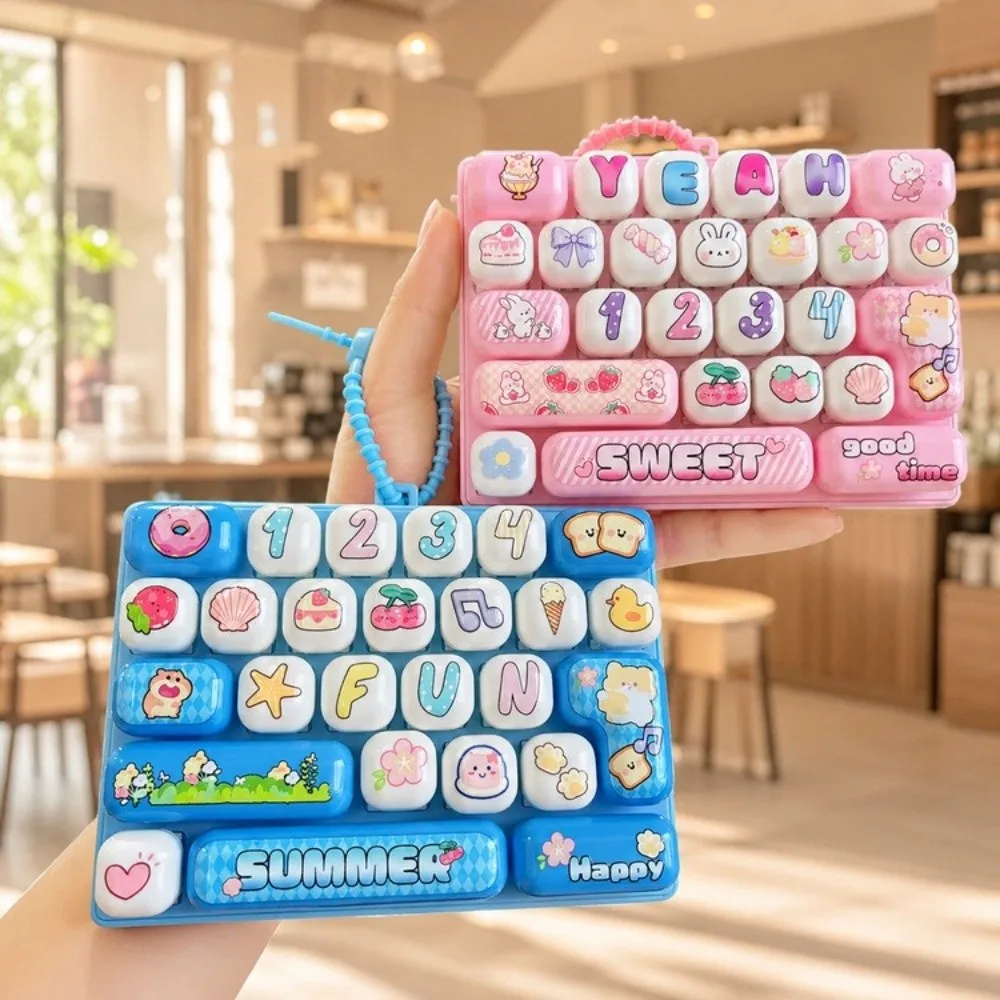 Funny 26 Keys Mechanical Keyboard Hanging Cartoon Keycap Clicker Gift Bag Pendant Bag Charm