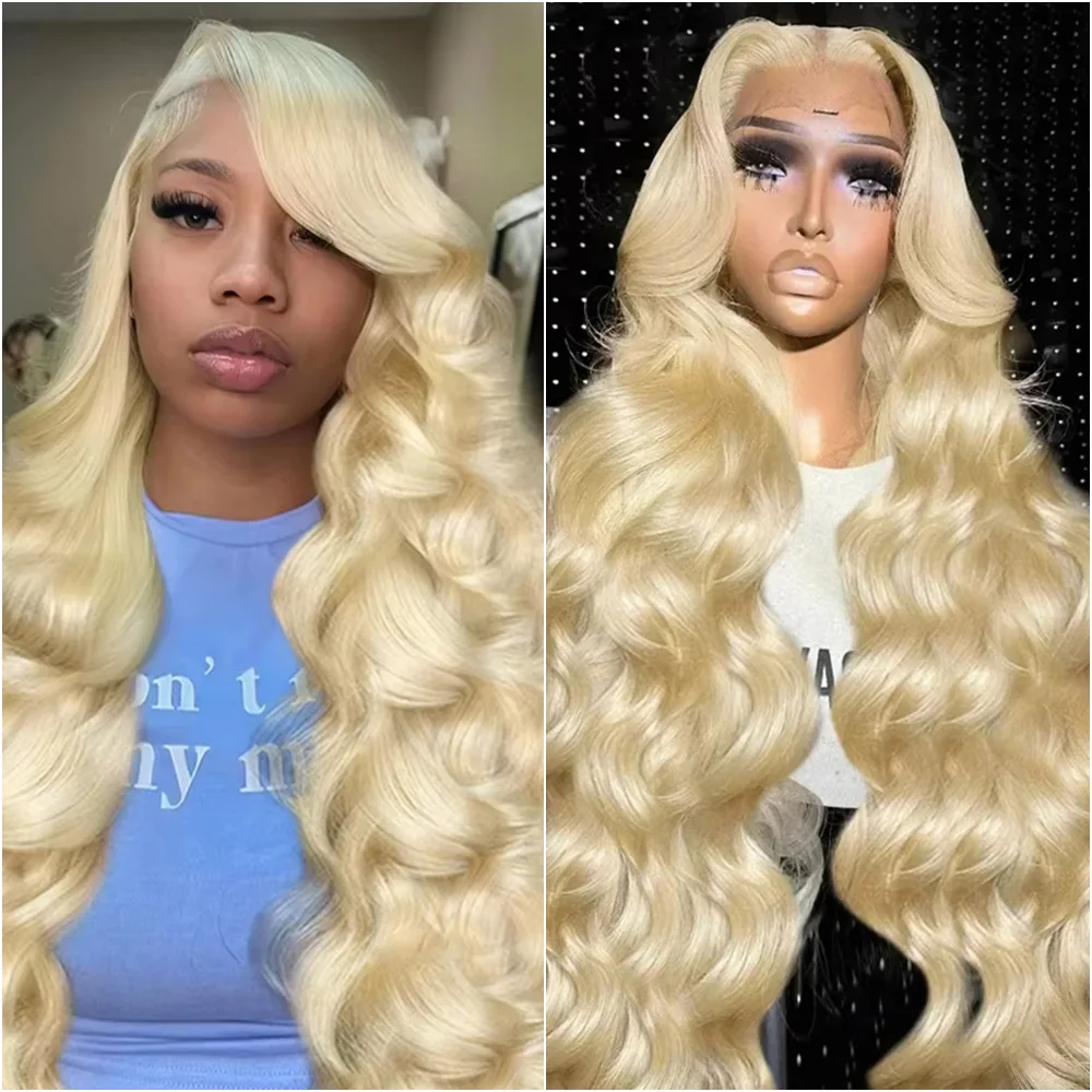 

Парик из натуральных волос 13x6 HD Blonde 613 Body Wave с прозрачной кружевной основой, предварительно выщипанный, бразильский, 13x4, для женщин, 40 дюймов