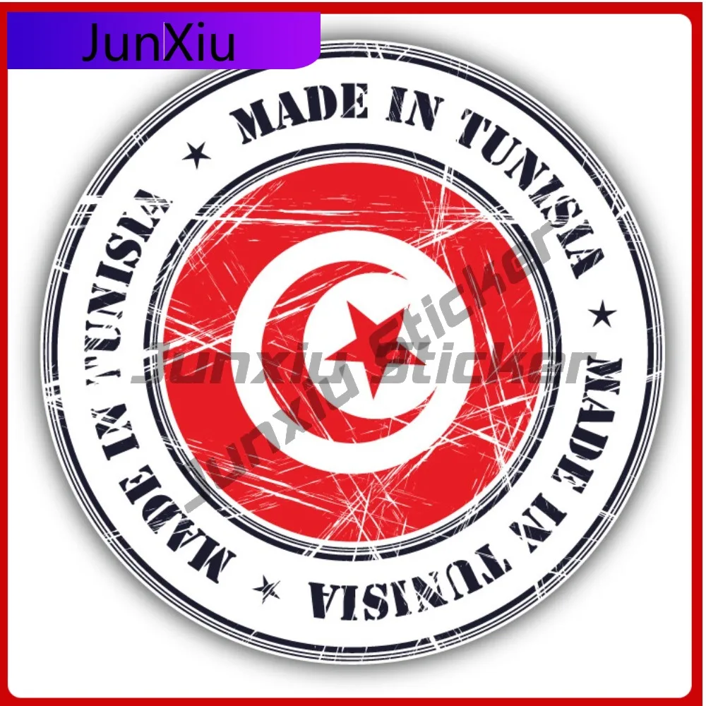 

Made In Tunisia Grunge Flag Stamp Car Decal Bumper Stickers Funny Style Laptop Use For Door Panel Car Accessories Waterproof