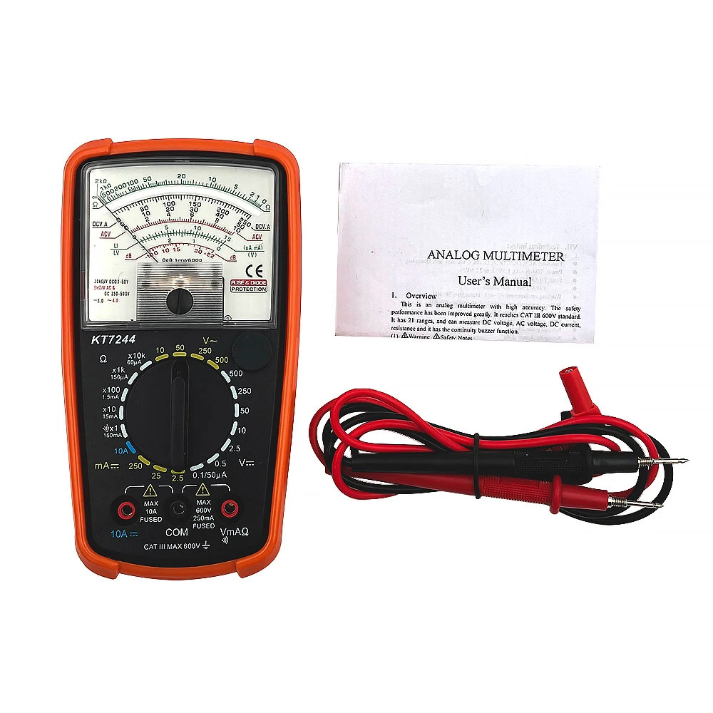 QHTITEC  Professional Analog Multimeter AC DC Voltage Meter Ammeter Resistance Meter 3 In 1 Handheld Tester Electrician Tools