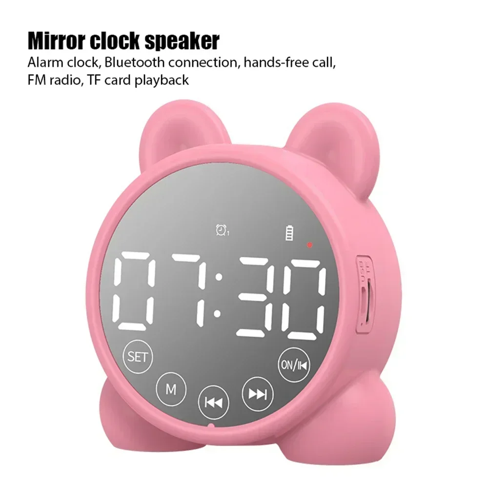 

Bluetooth-compatible Children Speaker Alarm Clock Sleep Timer Kids Cute Bedside Alarm Clock LCD Digital Display Table Wake-up