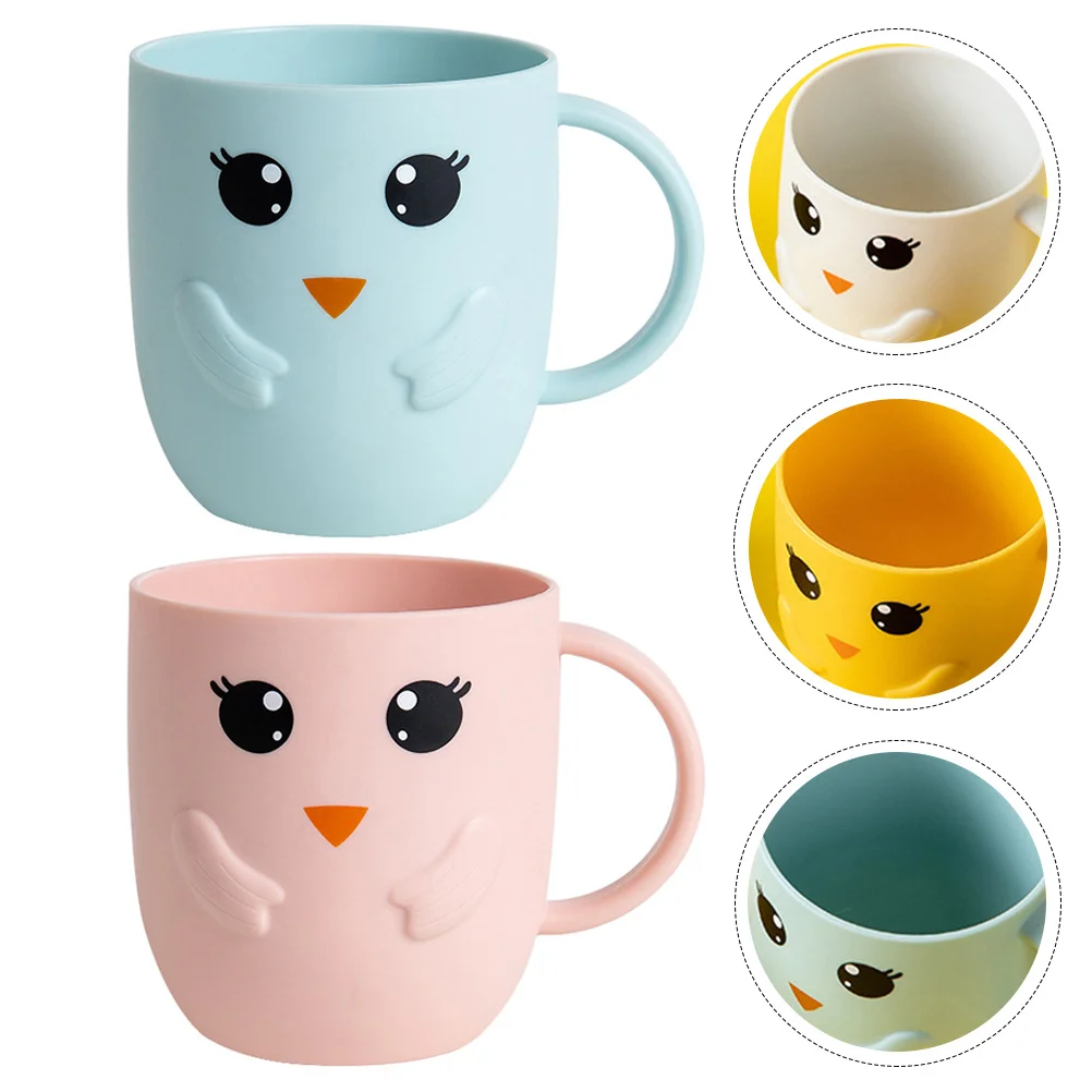 

4 pcs Anti-Drop Cartoon Cups Frosted Toothbrush Mugs Simple Wash Cups For Bathroom Gargle Water Use Kitchen Barware