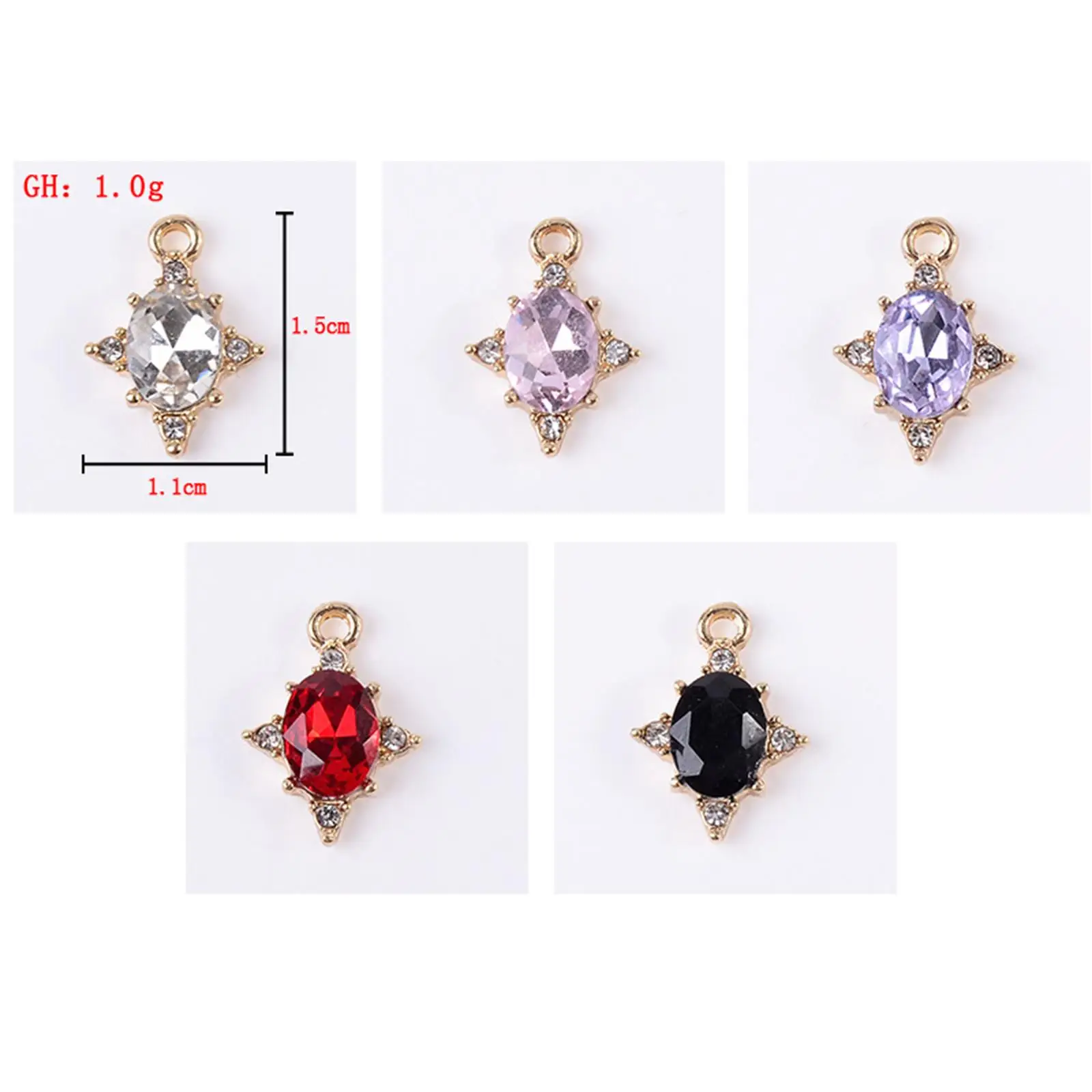 20Pcs Rhinestone Charms Colorful Metal Mini for Jewelry Making DIY Craft