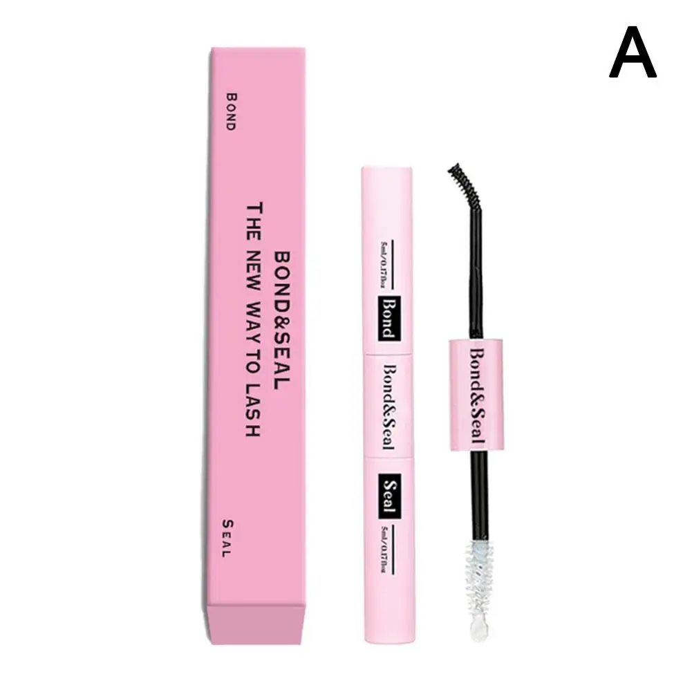 Colla per ciglia a doppia estremità adesiva e sigillatura adatta per ciglia di gruppo fai da te Colla per ciglia Kit spazzola per piegaciglia Trucco