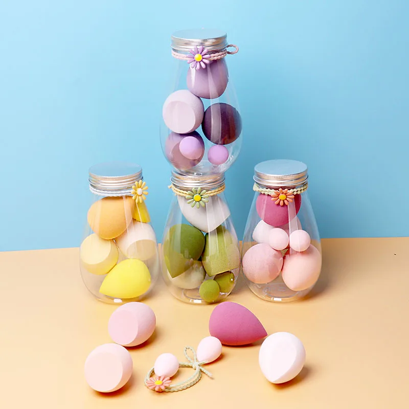 إسفنجة تجميل ناعمة ذات حجم مختلط رطب وجاف للاستخدام المزدوج، خالية من اللاتكس، بودرة مكياج على شكل بيضة تجميل