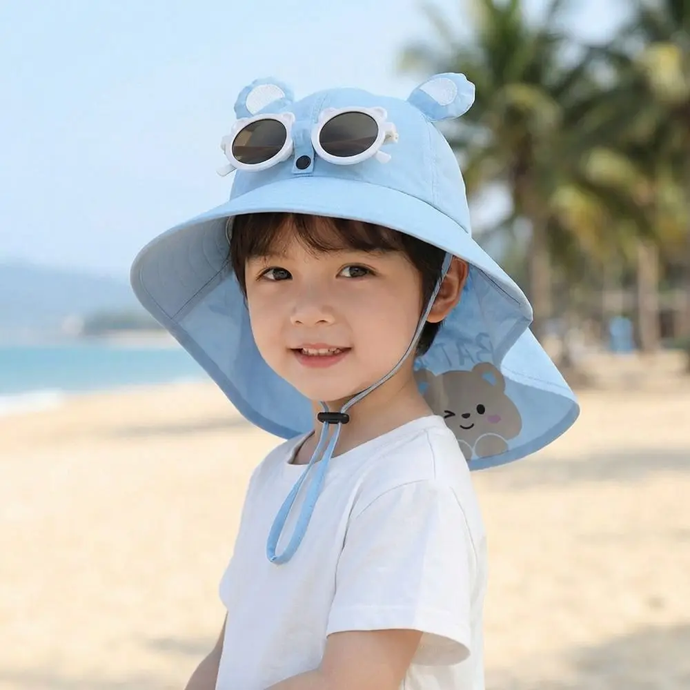 

Детская солнцезащитная шляпа с широкими полями, удлиненной накидкой и встроенным свистком, складная, тонкая, летняя, с защитой от солнца