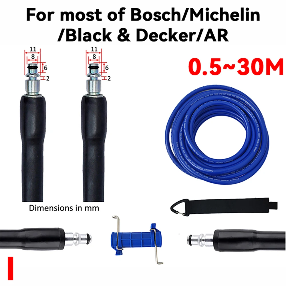 Super Flexible Kink Resistant Power Washer Hose, Car wash Pipe Extension Connector,for most of Bosch/Michelin/Black & Decker/AR