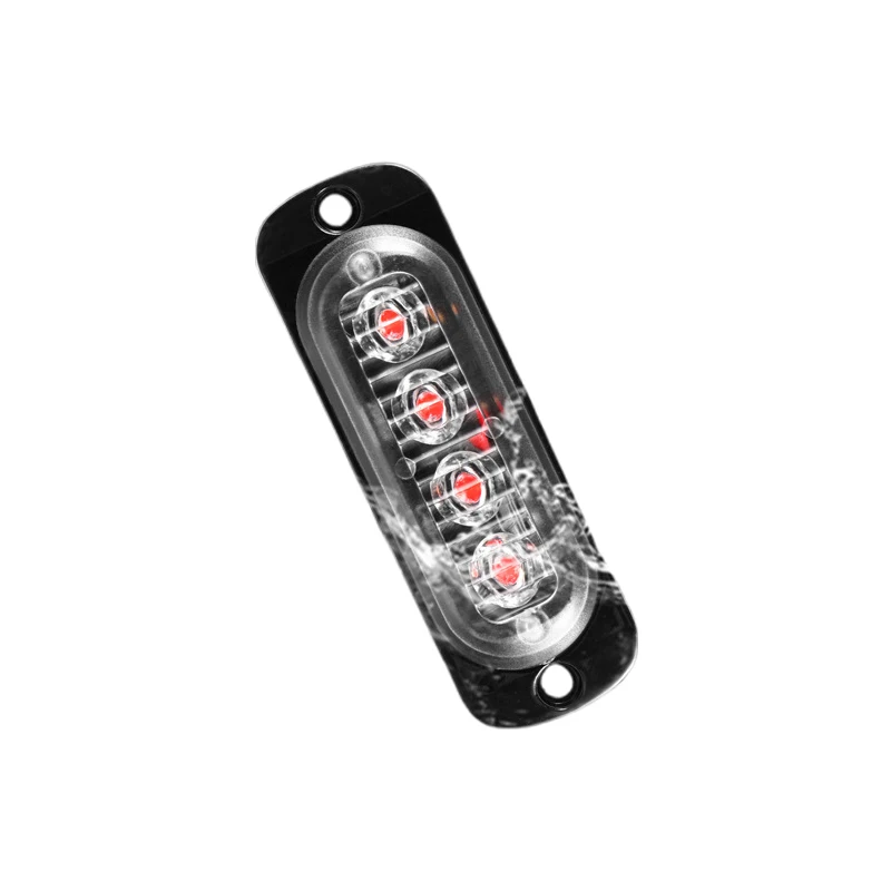New 4LED 12V-24V Amber Car Warning Light Grill Breakdown Light Beacon Lamp For Car Truck Trailer LED Side Light