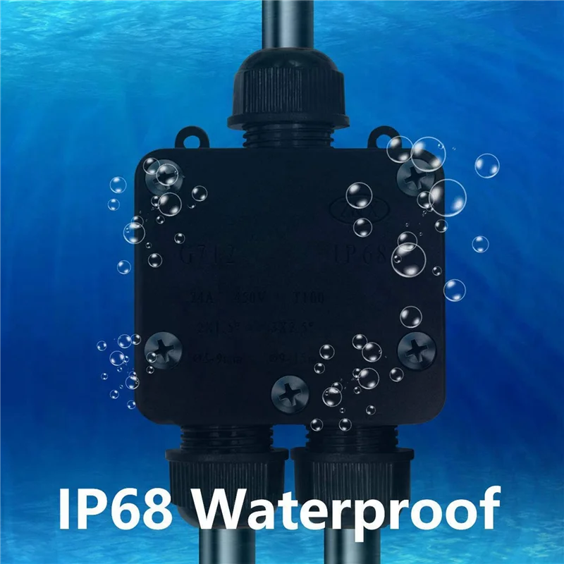 

Водонепроницаемая распределительная коробка A70P 5X IP68, электрическая распределительная коробка для наружного ввода с 3-мя кабельными разъемами для кабеля диаметром 4-15 мм