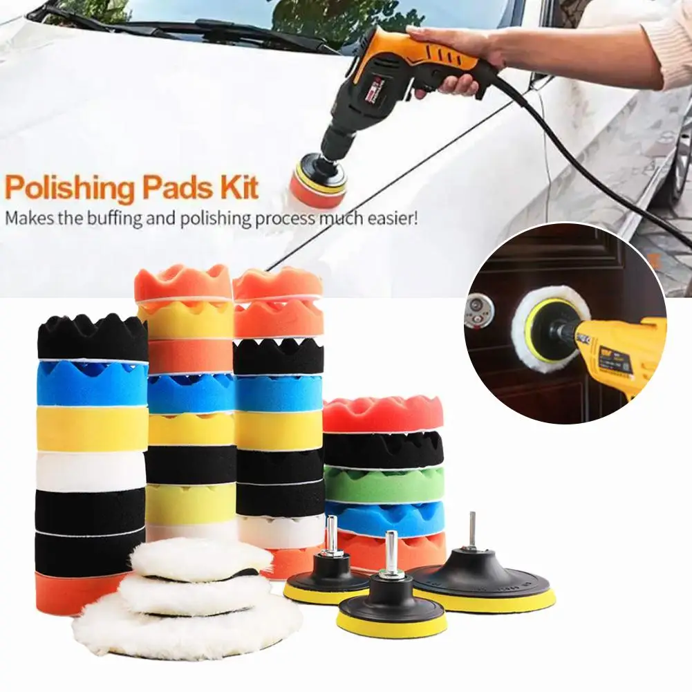 

Car Polishing Sponge Pads Kit Foam Pad Buffer Kit Polishing Machine Wax Pads for Auto Motorcycle motor vehicle Removes Scra M4J5