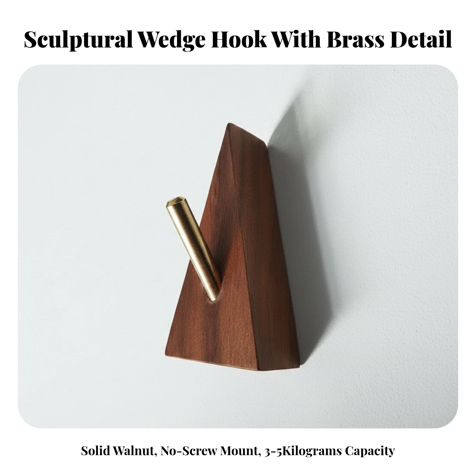 Wooden Wall Hook with Metal Peg Space-Saving Wood Coat Hook Wood Wall Hooks Minimalist Wooden Coat Hooks Compact for Minimalists