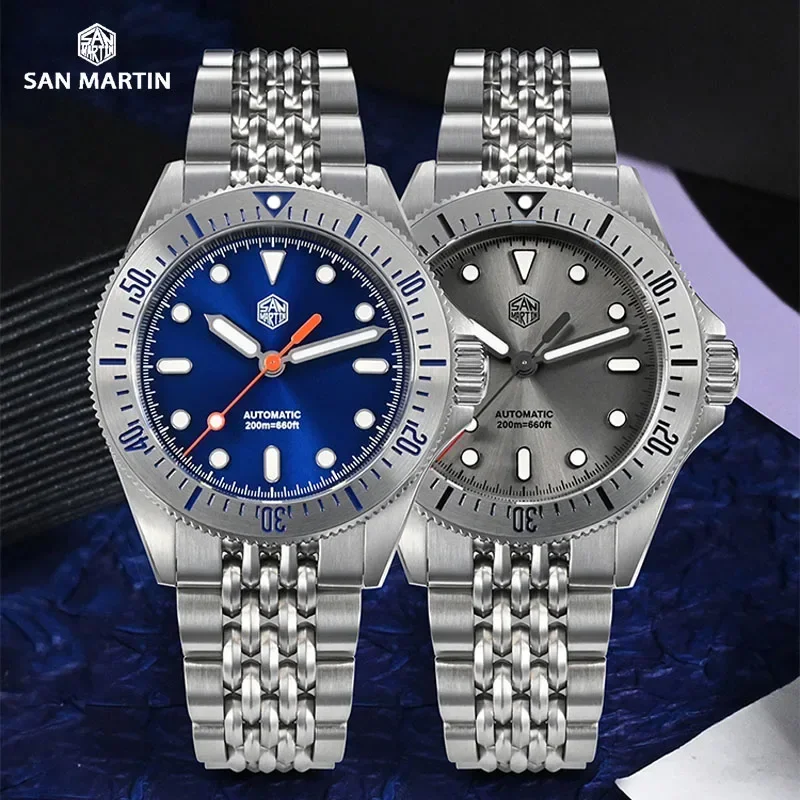 

San Martin Original Design 38.8mm Diver Watch For Men Upgrade Sunburst Enamel Dial NH35 Movement Automatic 200m Waterproof Lume