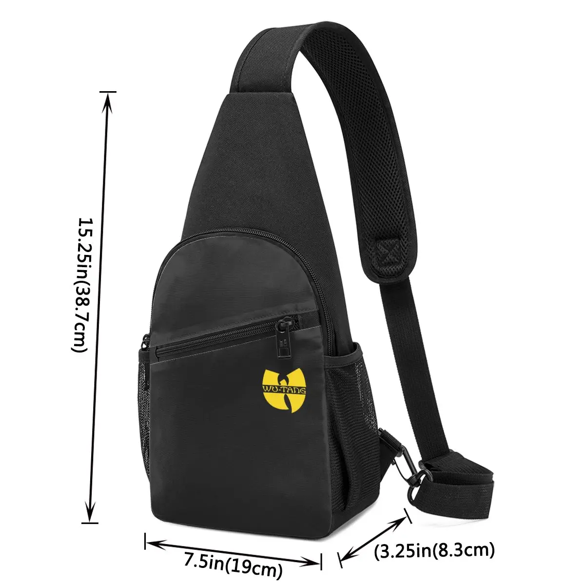 Wu Tang Clan Print Chest Bag Men Sling Crossbody Backpack Chest Bag Travel Hiking Daypack Shoulder Bag