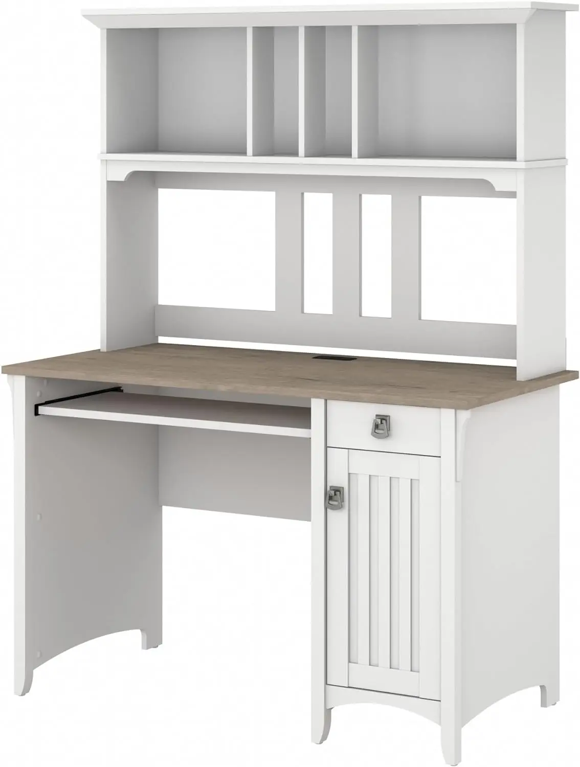 Bush Furniture Salinas Computer Desk With Hutch | Study Table With Drawers, Cabinets & Pullout Keyboard/Laptop Tray | Modern