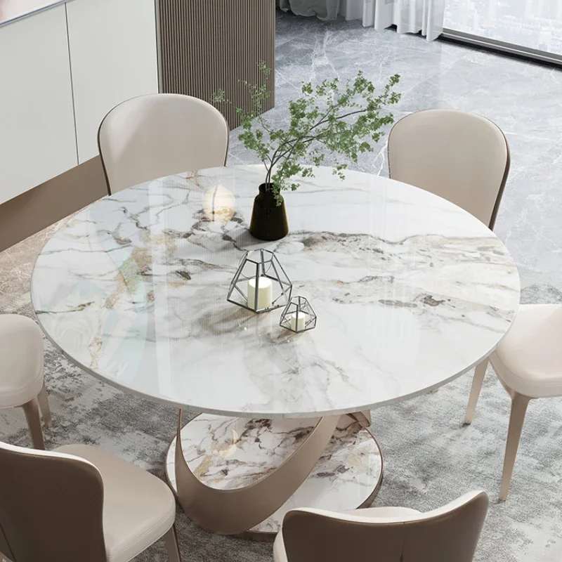 

Dining Table with Turntable Modern Light Luxury Home Nordic Rotating Large round Dining Table