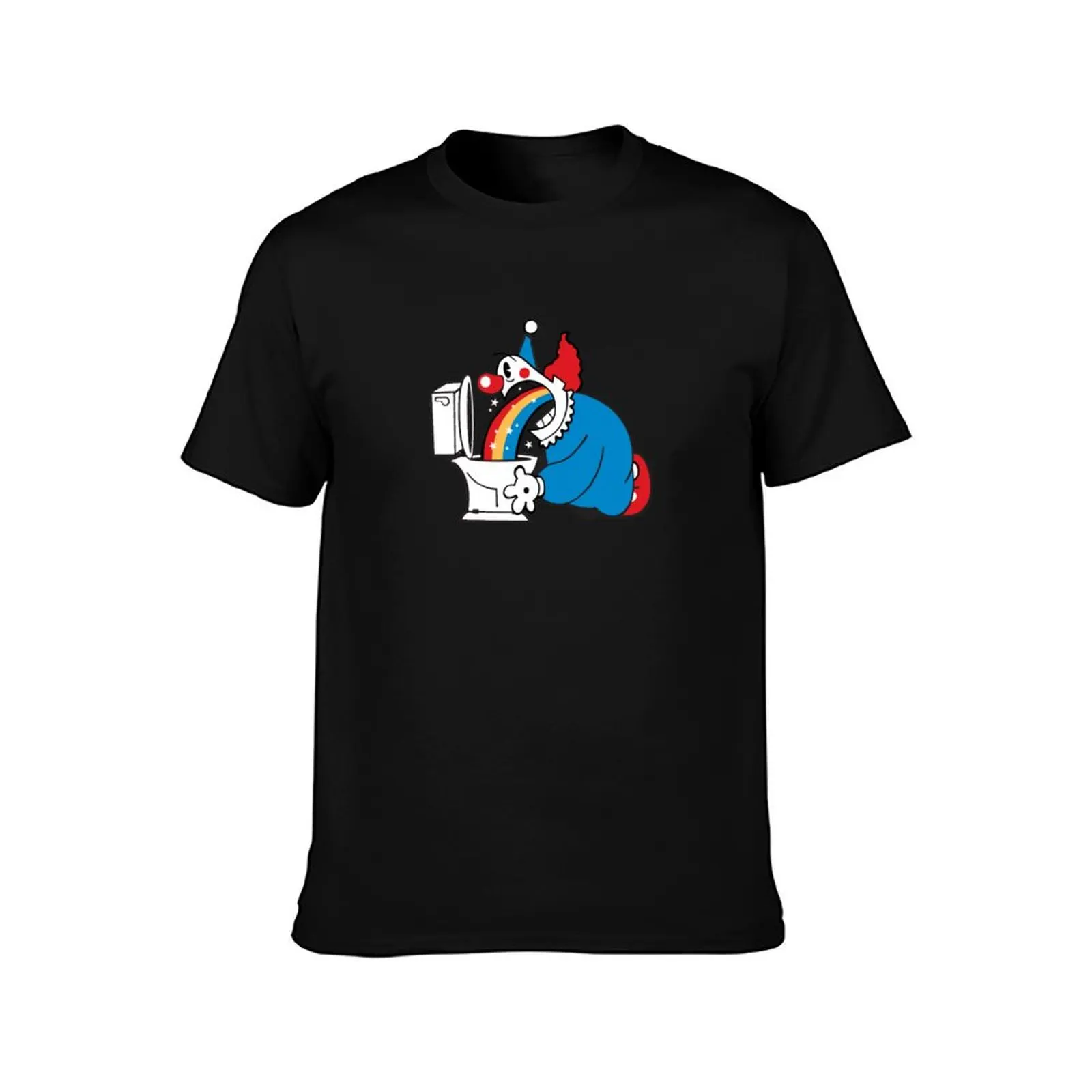 Clown Throwing Puking Up Rainbow T-Shirt Trendy Casual Short Sleeve Shirt T-Shirt