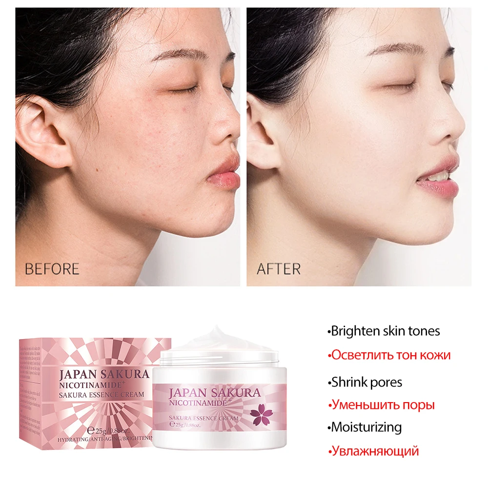 Huidverzorgingsproduct Sakura Set Whitening Cream 24K Serum Huidverzorgingsset Gezichtsmasker Gezichtsproducten Kit Gezichtsverzorging Vrouwen Schoonheid Gezondheid