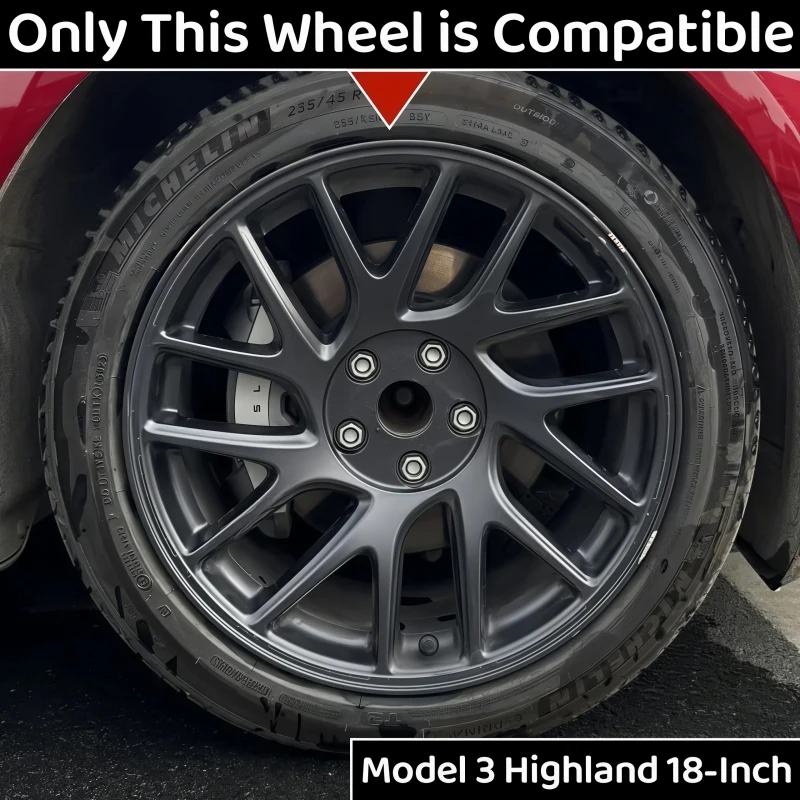 4PCS HubCap for New Tesla Model 3 Highland 2025 18 Inch Performance Replacement Wheel Cap Auto Full Rim Cover Accessories 2024