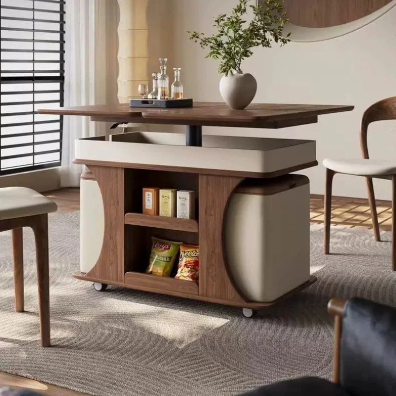 Multifunctional Lift Top Coffee Table With Wheels Wooden Storage Center Dining Table Living Room Mesa De Centro Home Furniture