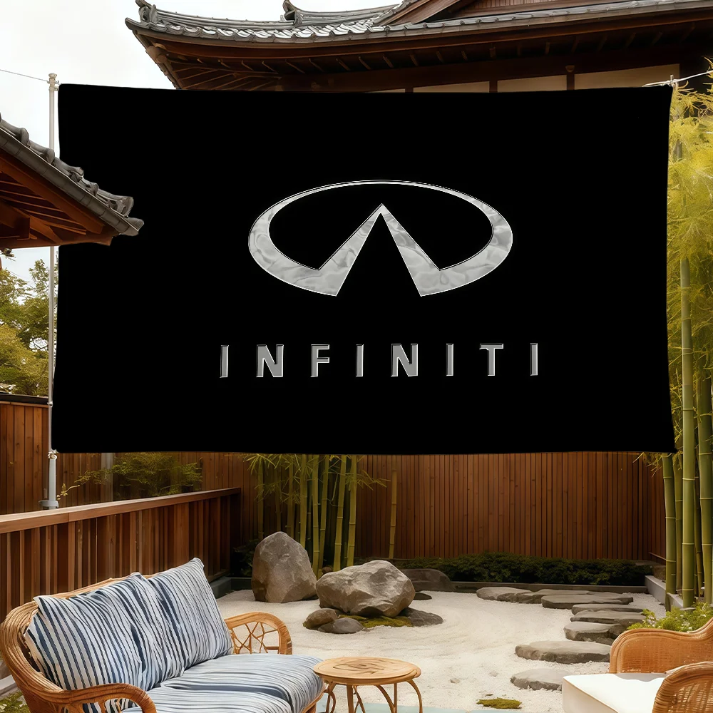 Car Logo I-INFINITI-ES flag For Room Dorm Camping Picnic Art Style Garage Bar wall Decoration Banner