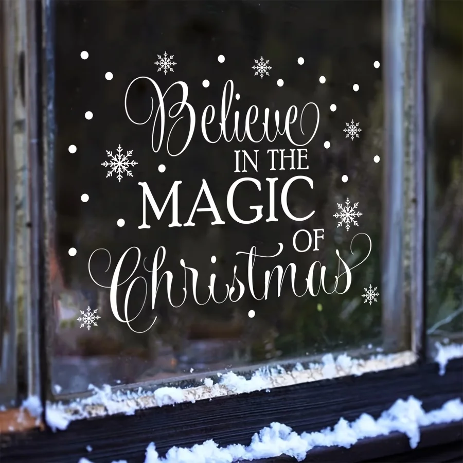 1 set of 2 double-sided visible Christmas window style decorative holiday atmosphere static stickers