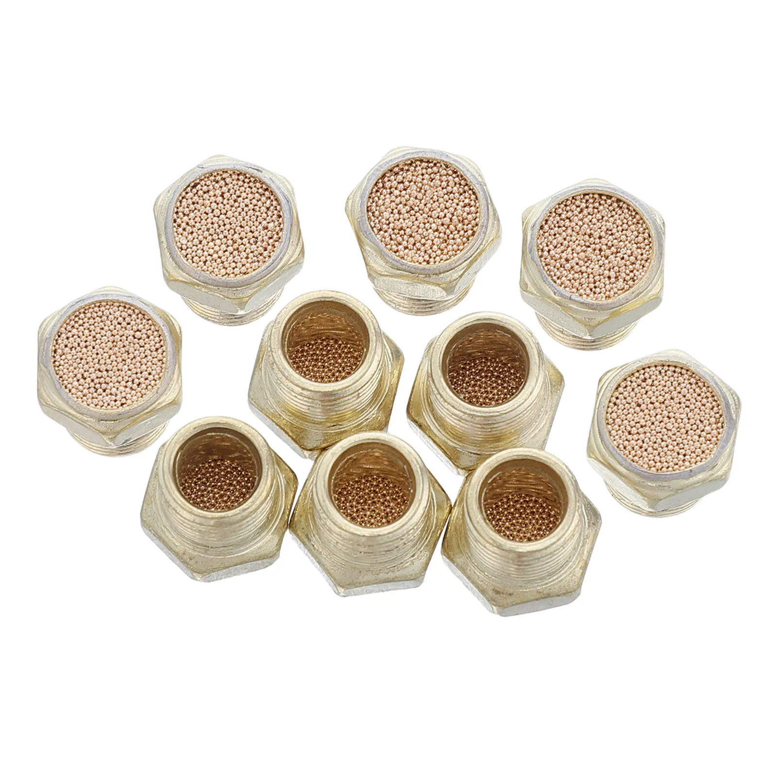 10Pcs Air Pneumatic Muffler Silencers Hex Head Fitting Noise Reduction Exhaust Muffler Filter for Solenoid Valve Air Compressor view 2