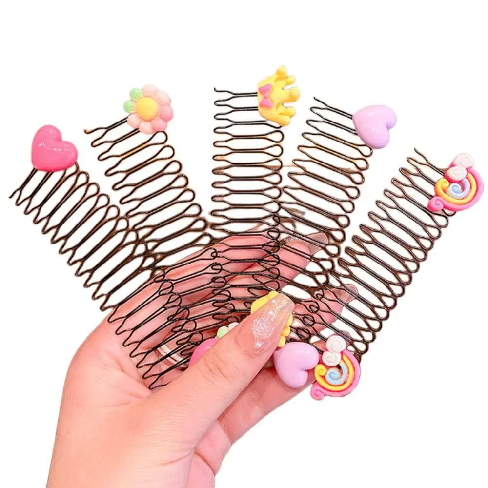 Spring U Shape Hair Styling Comb Cute Teeth Fixed Combs Invisible Extra Hair Holder Hair Wear Flower Headwear