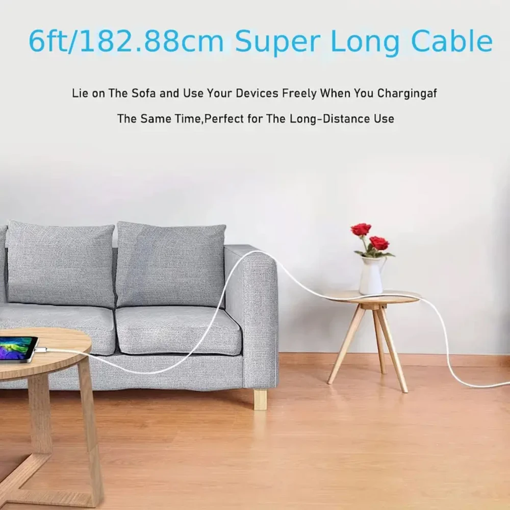 2 حزمة 20 واط شاحن سريع آيفون ثنائي المنفذ A/C محول شحن سريع مع 6FT USBC إلى كابل البرق آيفون 14/13/12/11/XS/XR