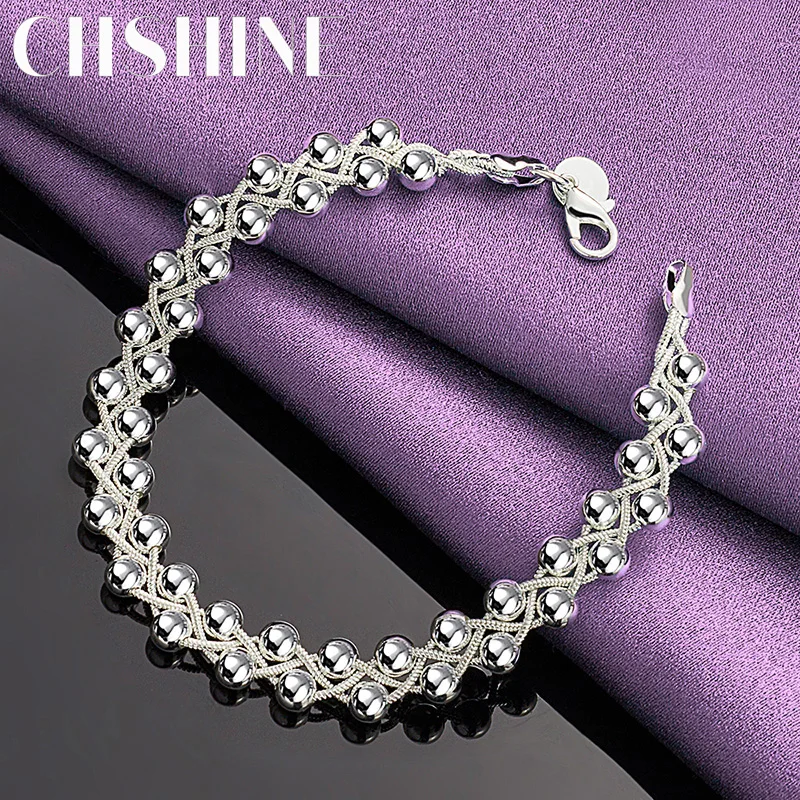 

CHSHINE Fine 925 Sterling Silver Geometry Bracelet for Women Wedding Party high quality Bead Chain Fashion Jewelry Gifts