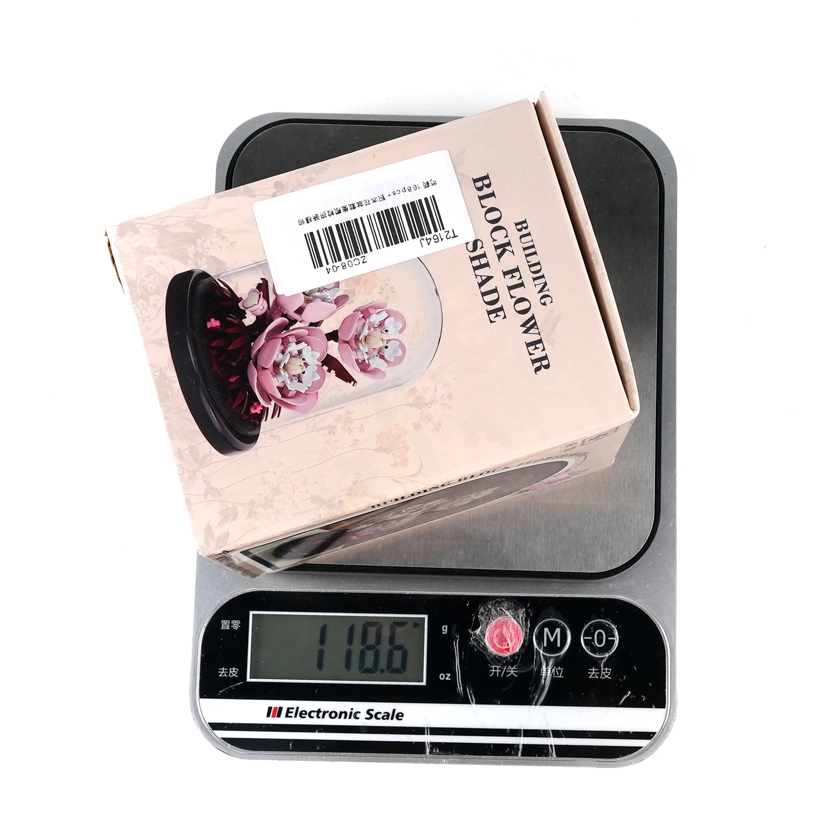 Zestaw klocków konstrukcyjnych w kształcie kwiatu piwonii, 168 elementów, mikro-cząsteczkowy kwietnik do samodzielnego montażu rośliny z gablotą, dekoracja świąteczna na biurko, prezent.