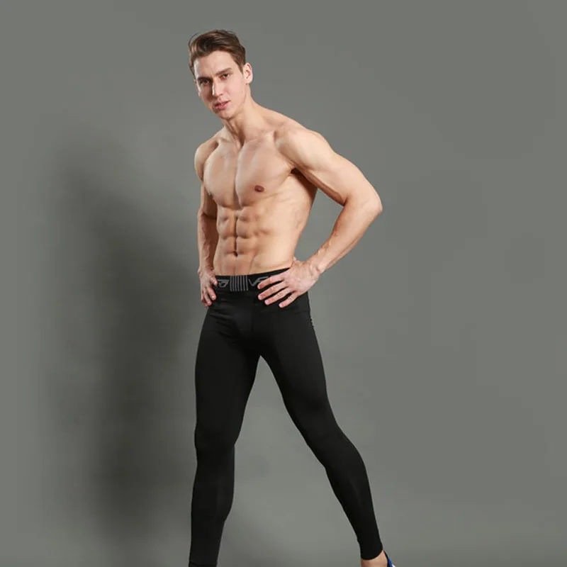 

Men Running Black Legging Fitness Training Slim Sports Elastic Trousers Men's Gym Compression Pants Tight Fit Sportswear MY809