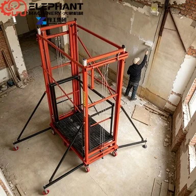 Electric Scaffolding Foldable Electric Lift Scaffold 500kg Loading Capacity Factory Interior Decoration Use