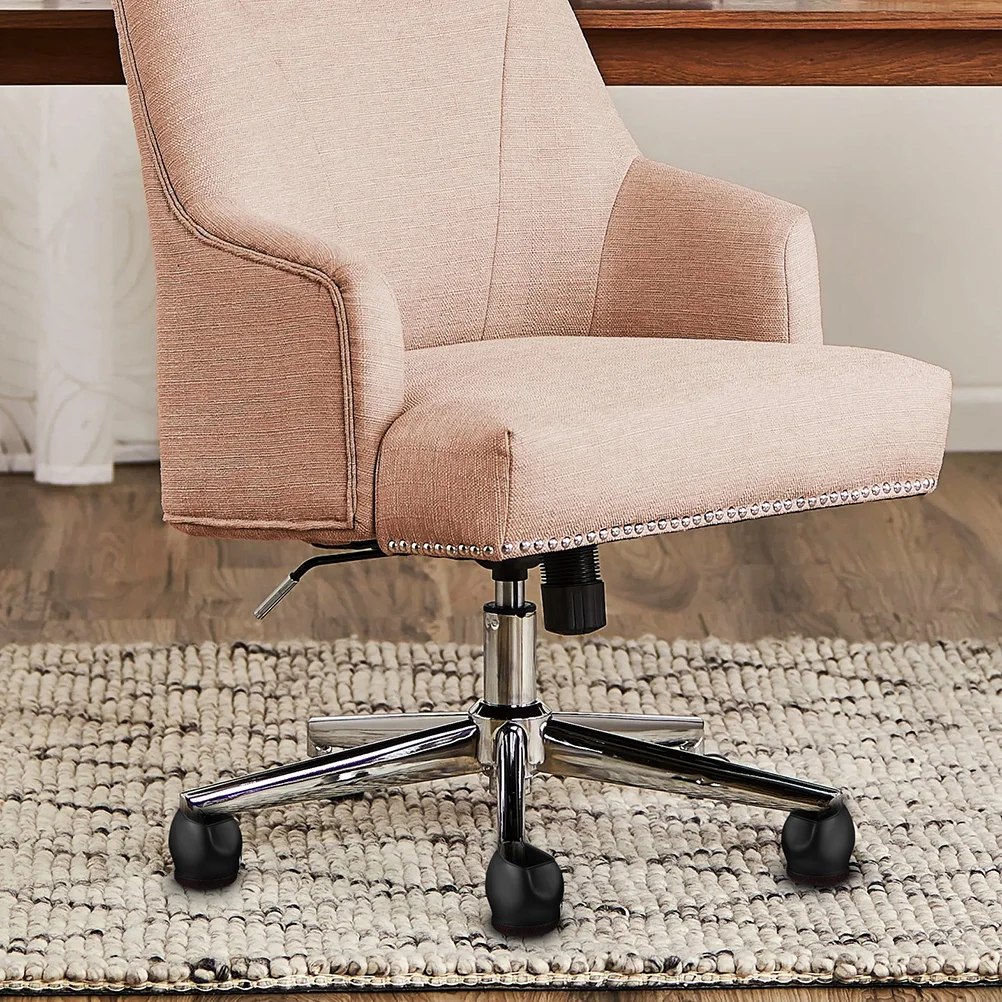 Glissières de couverture de roulette pour la chaise, butée de roue de bureau de tapis, meubles, salle à manger, Scarde bois dur, roulement de jambe Tpe, standard, 5 pièces