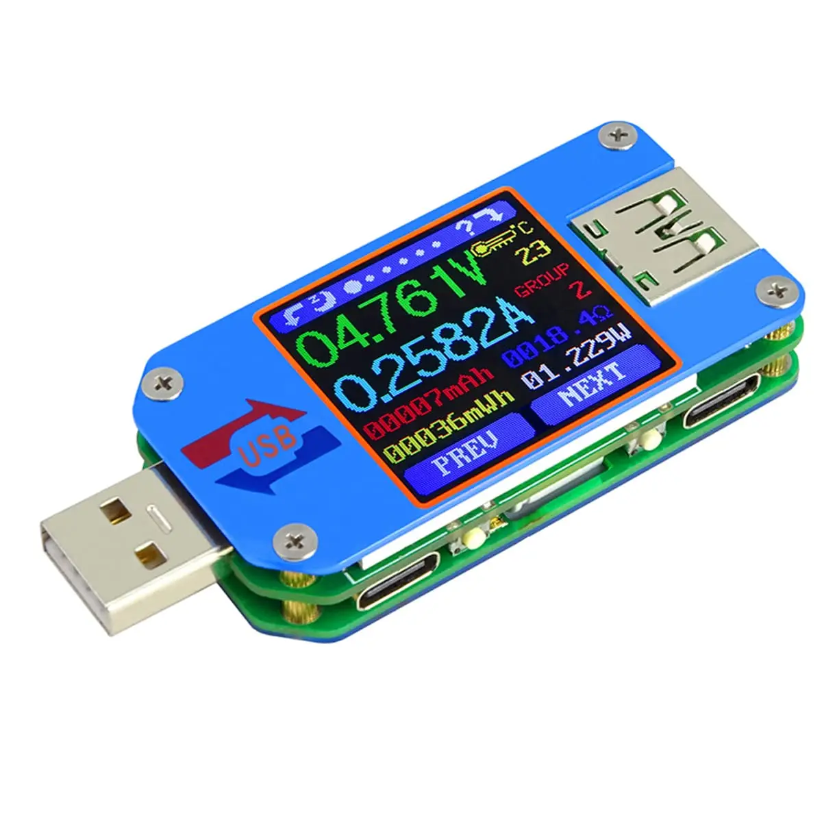 UM25 UM25C Voltage and Current Meter USB 2.0 Type-C LCD Color Display Voltmeter Ammeter Battery Charging USB Tester UM25 UM25C