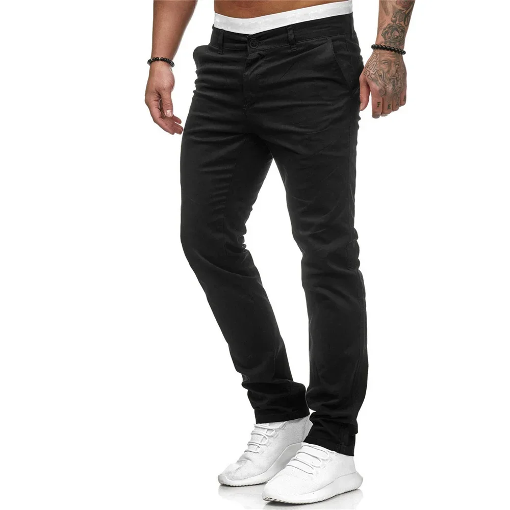 

Fashion New Straight Hole Destruction Trousers Distressed Jeans Men Denim Trousers Fashion Designer Brand Black White Pants Male