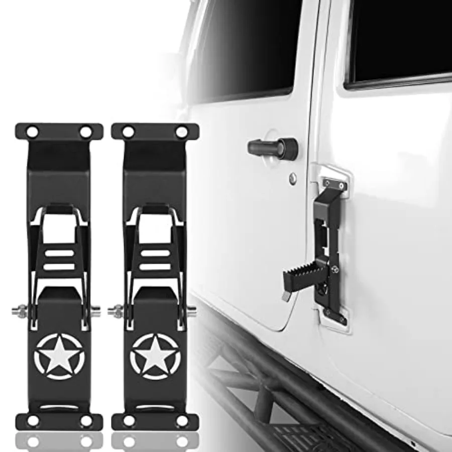 

JK Wrangler Door Hinge Step Roof Access w/Bottle Opener Compatible with Jeep Wrangler 2/4 Door JK and JKU 07-18 Pack of 2