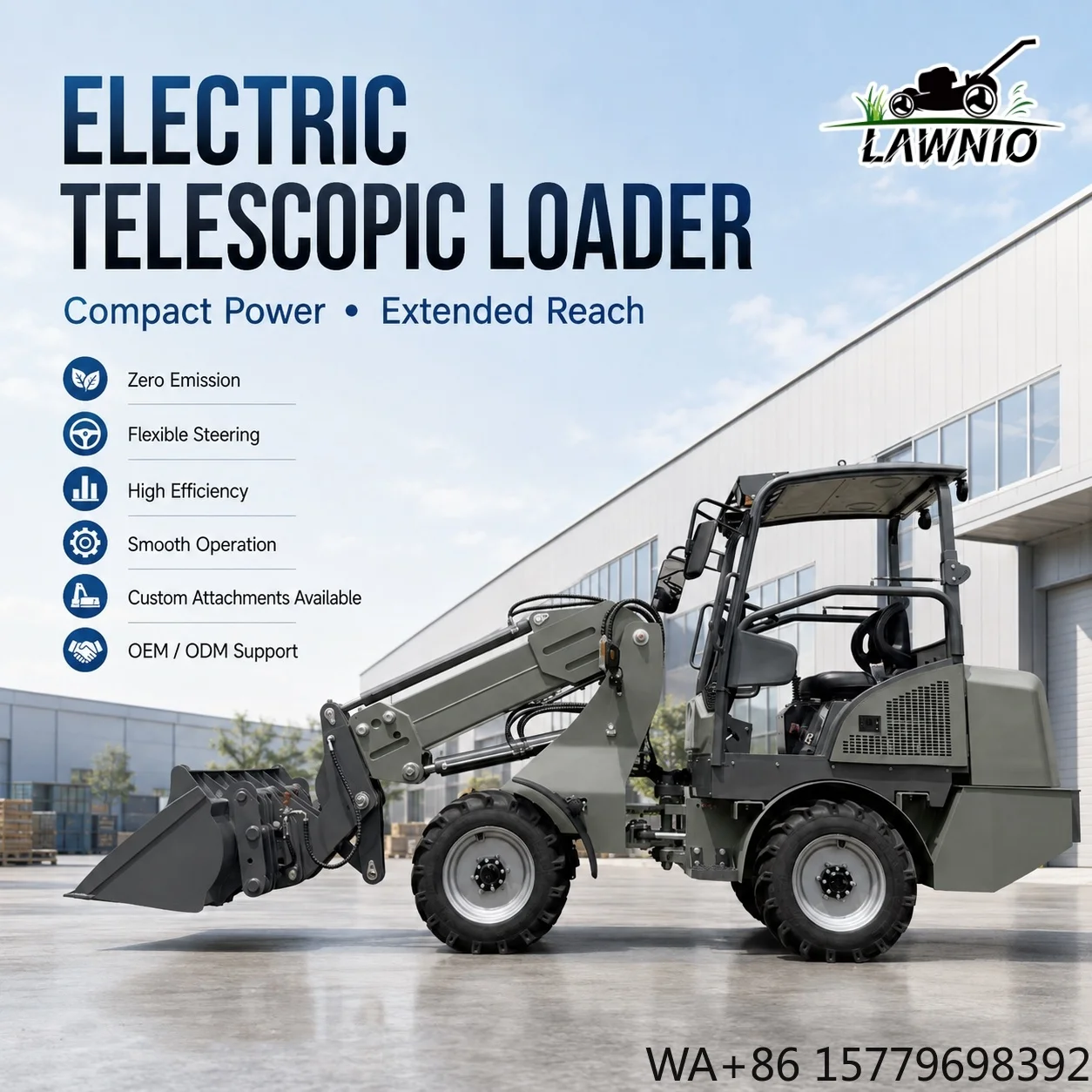 Free Shipping Telescopic Arm Loader  Dual Drive Motors Telescopic Boom Extension for Municipal Work Telescopic Loader