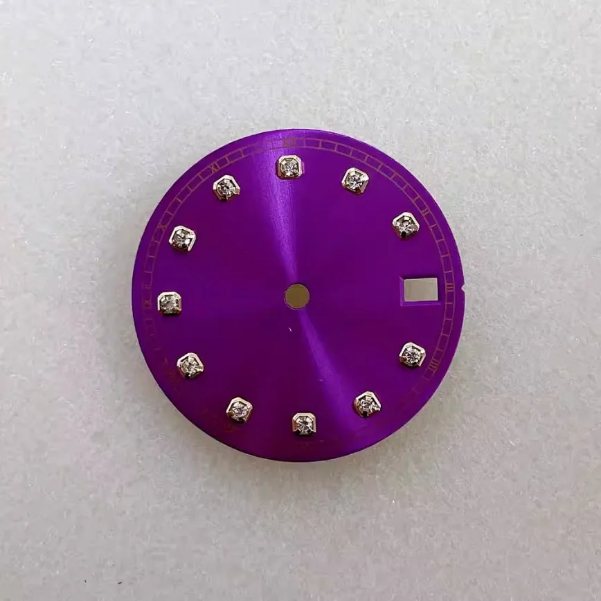 قرص شمس بحركات أوتوماتيكية مع الماس ، أبيض ، أرجواني ، ذهبي ، أخضر ، بدون قرص مضيء ، ياباني NH35NH36 ، Nh35 ،